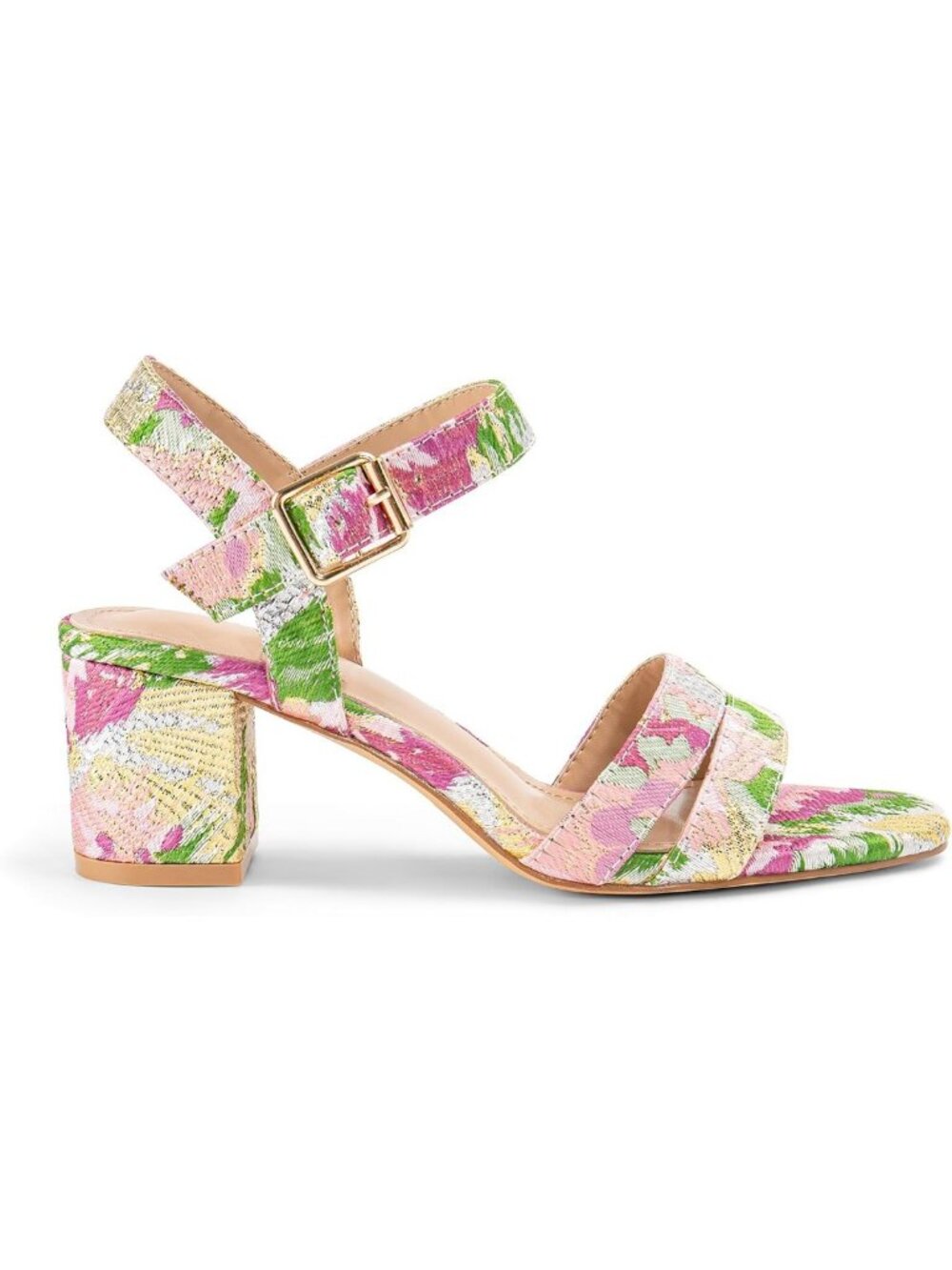 Floral Open Toe Chunky Block Heel Sandals for Women - Dressy Summer Party Shoes